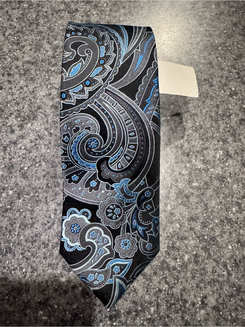 croft & barrow Black and Blue Paisley Silk Tie